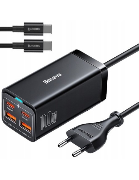 Baseus GAN3 Pro Ładowarka Sieciowa  2xUSB-A 2xUSB-C 100W Czarna