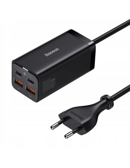 Baseus GAN3 Pro Ładowarka Sieciowa  2xUSB-A 2xUSB-C 100W Czarna