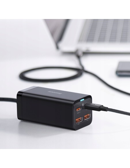 Baseus GAN3 Pro Ładowarka Sieciowa  2xUSB-A 2xUSB-C 100W Czarna