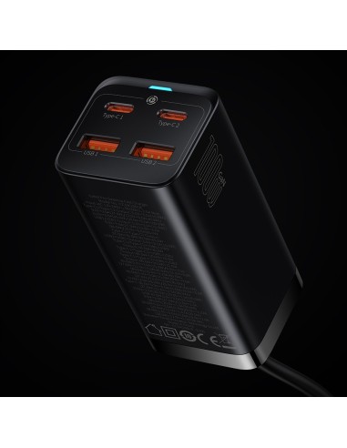 Baseus GAN3 Pro Ładowarka Sieciowa  2xUSB-A 2xUSB-C 100W Czarna