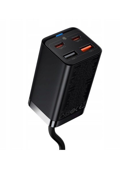 Baseus GAN3 Pro Ładowarka Sieciowa zasilacz 2xUSB-A 2xUSB-C 65W Czarna