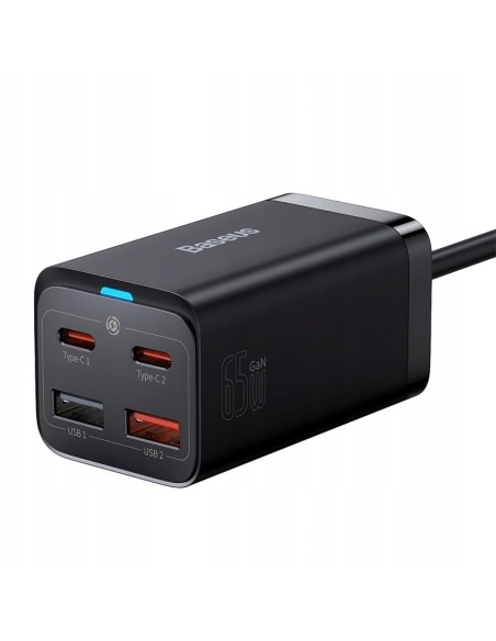 Baseus GAN3 Pro Ładowarka Sieciowa zasilacz 2xUSB-A 2xUSB-C 65W Czarna