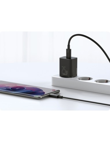 Baseus Super Si Sets Ładowarka Sieciowa + Kabel USB-C 25W Czarny