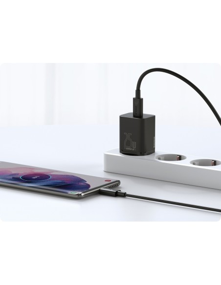 Baseus Super Si Sets Ładowarka Sieciowa + Kabel USB-C 25W Czarny
