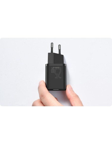 Baseus Super Si Sets Ładowarka Sieciowa + Kabel USB-C 25W Czarny