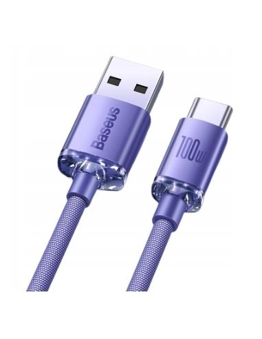 Baseus Crystal Shine Kabel USB Do USB-C 100W 1.2m Fioletowy