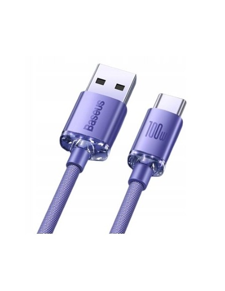 Baseus Crystal Shine Kabel USB Do USB-C 100W 1.2m Fioletowy