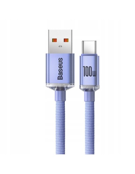 Baseus Crystal Shine Kabel USB Do USB-C 100W 1.2m Fioletowy