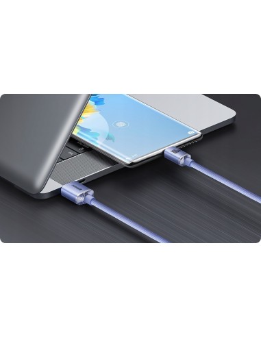 Baseus Crystal Shine Kabel USB Do USB-C 100W 1.2m Fioletowy