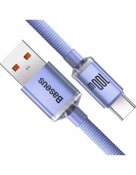 Baseus Crystal Shine Kabel USB Do USB-C 100W 1.2m Fioletowy