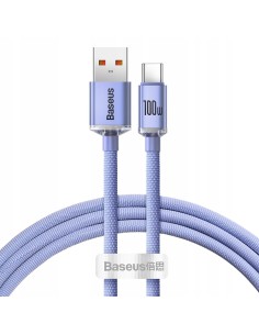 Baseus Crystal Shine Kabel USB Do USB-C 100W 1.2m Fioletowy