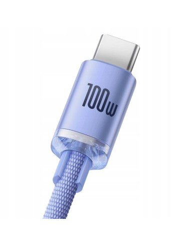 Baseus Crystal Shine Kabel USB Do USB-C 100W 1.2m Fioletowy