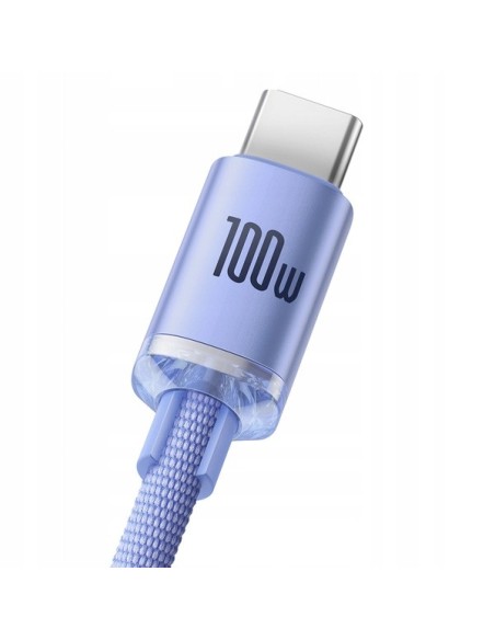 Baseus Crystal Shine Kabel USB Do USB-C 100W 1.2m Fioletowy