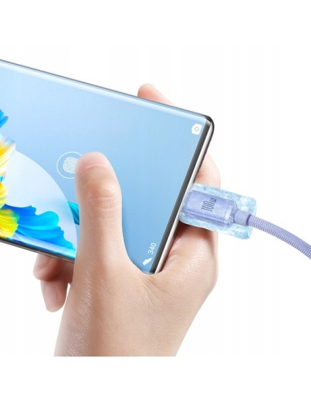 Baseus Crystal Shine Kabel USB Do USB-C 100W 1.2m Fioletowy