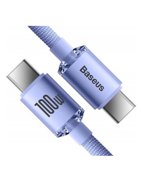 Baseus Crystal Shine Kabel USB-C Do USB-C 100W 2m Fioletowy