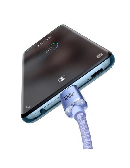 Baseus Crystal Shine Kabel USB-C Do USB-C 100W 2m Fioletowy