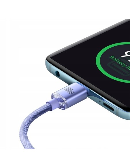 Baseus Crystal Shine Kabel USB-C Do USB-C 100W 2m Fioletowy