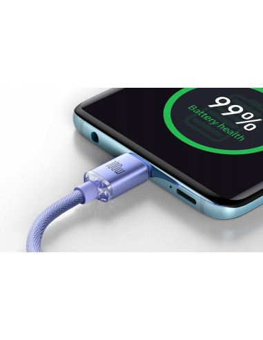 Baseus Crystal Shine Kabel USB-C Do USB-C 100W 2m Fioletowy