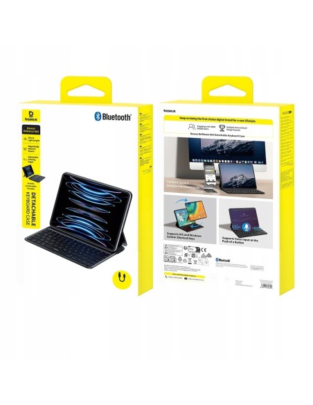 Baseus Brilliance KA3 Etui Magnetyczne Z Klawiaturą Do Pad Pro 11" (2018/2020/2021/2022) Czarne