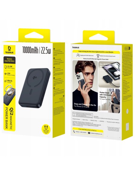 Baseus EnerFill FM12 Qi2 Power Bank Magnetyczny 10000mAh 22.5W Czarny