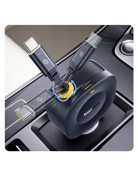 Baseus PrimeTrip VR2 Ładowarka Samochodowa Z Wysuwanym Kablem C+C 30W Czarna