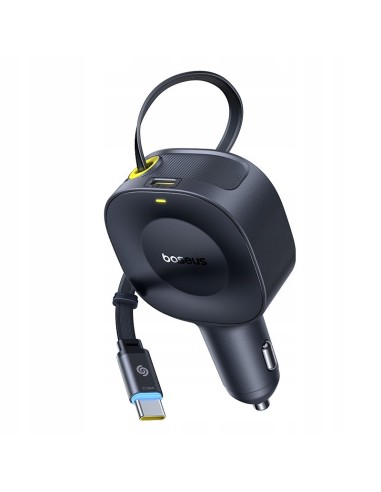 Baseus PrimeTrip VR2 Ładowarka Samochodowa Z Wysuwanym Kablem C+C 30W Czarna