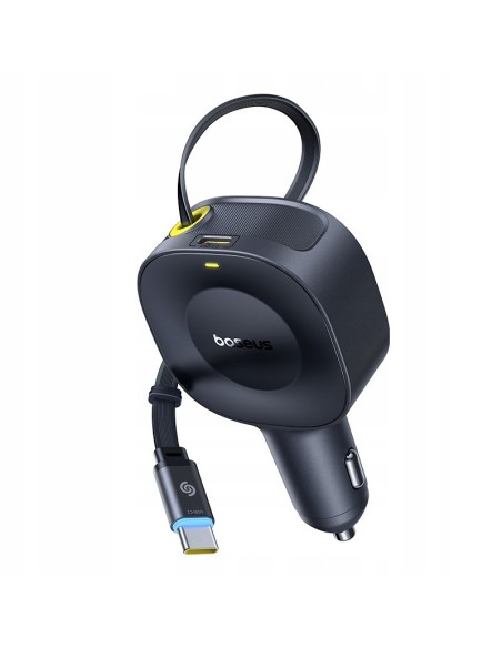 Baseus PrimeTrip VR2 Ładowarka Samochodowa Z Wysuwanym Kablem C+C 30W Czarna