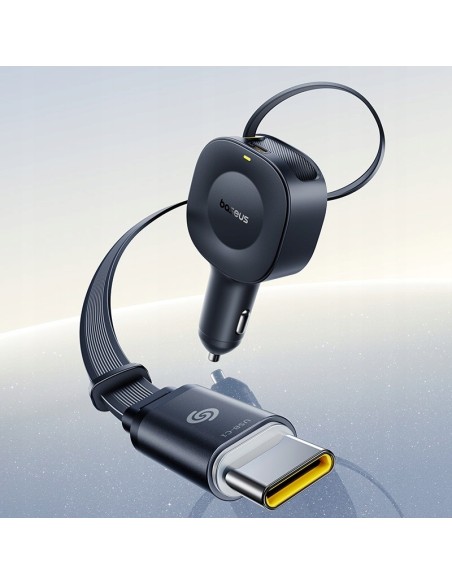 Baseus PrimeTrip VR2 Ładowarka Samochodowa Z Wysuwanym Kablem C+C 30W Czarna