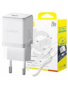 Baseus Palm Szybka Ładowarka Sieciowa USB-C 20W Biała