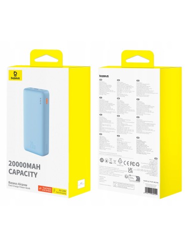 Baseus Airpow Power Bank Z Szybkim Ładowaniem 20W 20000mAh Niebieski