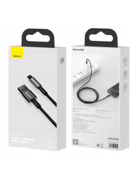 Baseus Tungsten Kabel USB Do Lightning 2.4A 1M Czarny
