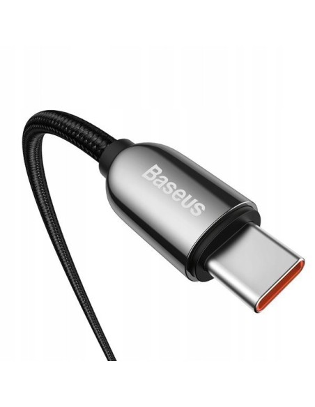 Baseus Kabel USB-C Do USB-C Z Wyświetlaczem 5A 1m Czarny