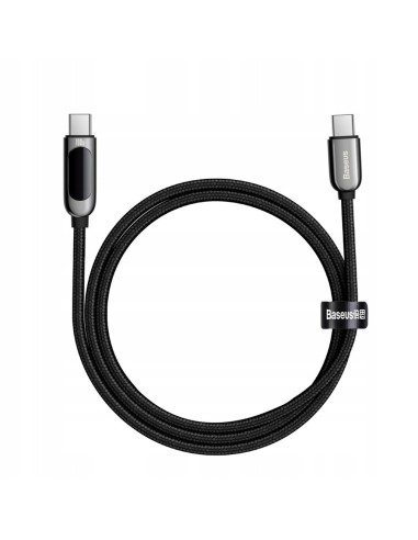 Baseus Kabel USB-C Do USB-C Z Wyświetlaczem 5A 1m Czarny