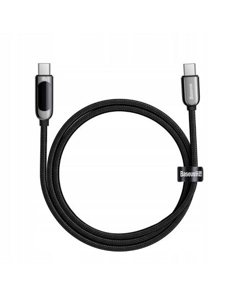 Baseus Kabel USB-C Do USB-C Z Wyświetlaczem 5A 1m Czarny