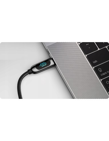 Baseus Kabel USB-C Do USB-C Z Wyświetlaczem 5A 1m Czarny