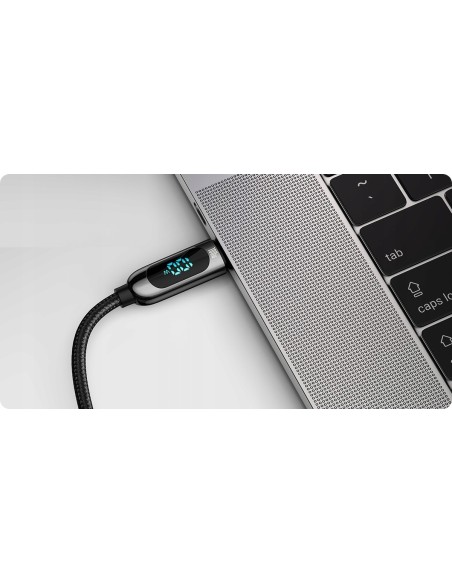 Baseus Kabel USB-C Do USB-C Z Wyświetlaczem 5A 1m Czarny