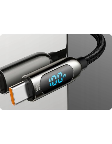 Baseus Kabel USB-C Do USB-C Z Wyświetlaczem 5A 1m Czarny