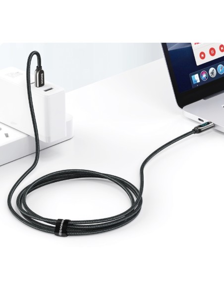 Baseus Kabel USB-C Do USB-C Z Wyświetlaczem 5A 1m Czarny