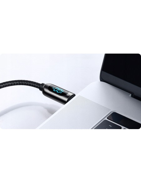 Baseus Kabel USB-C Do USB-C Z Wyświetlaczem 5A 1m Czarny
