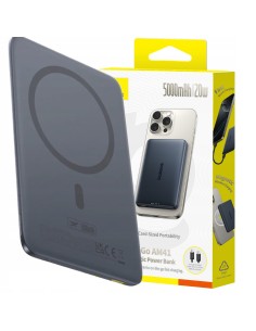 Baseus PicoGo AM41 Ultracienki Magnetyczny Power Bank 5000mAh 20W Szary