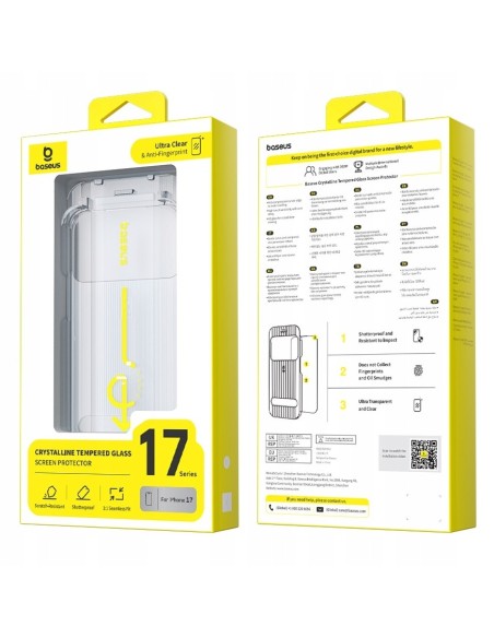 Baseus Crystalline Szkło Hartowane Do iPhone 17/18 Pro
