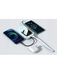 Baseus Qpow Pro Power Bank Z Wbudowanym Kablem USB-C I Szybkim Ładowaniem 20000mAh 22.5W Niebieski