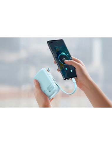Baseus Qpow Pro Power Bank Z Wbudowanym Kablem USB-C I Szybkim Ładowaniem 20000mAh 22.5W Niebieski