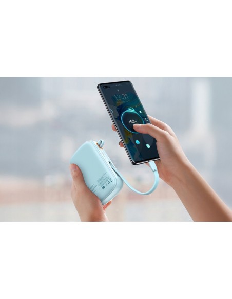 Baseus Qpow Pro Power Bank Z Wbudowanym Kablem USB-C I Szybkim Ładowaniem 20000mAh 22.5W Niebieski
