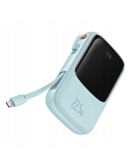 Baseus Qpow Pro Power Bank Z Wbudowanym Kablem USB-C I Szybkim Ładowaniem 20000mAh 22.5W Niebieski