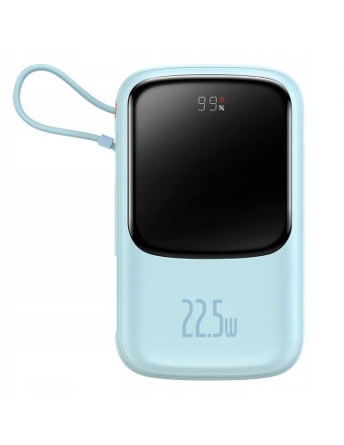 Baseus Qpow Pro Power Bank Z Wbudowanym Kablem USB-C I Szybkim Ładowaniem 20000mAh 22.5W Niebieski