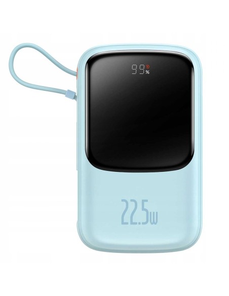 Baseus Qpow Pro Power Bank Z Wbudowanym Kablem USB-C I Szybkim Ładowaniem 20000mAh 22.5W Niebieski