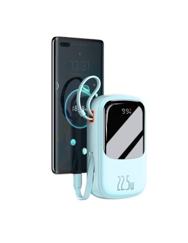 Baseus Qpow Pro Power Bank Z Wbudowanym Kablem USB-C I Szybkim Ładowaniem 20000mAh 22.5W Niebieski