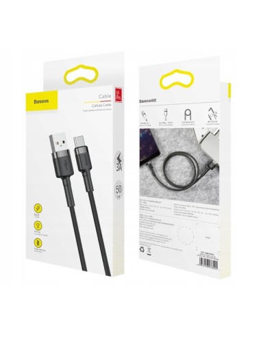 Baseus Cafule Kabel USB - USB-C Do USB-C 50cm 3A Czarny