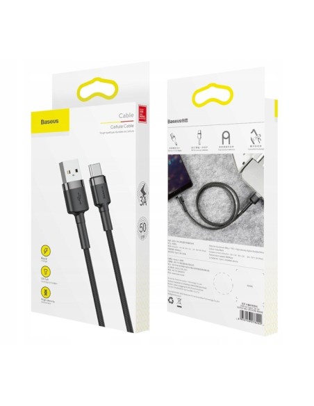 Baseus Cafule Kabel USB - USB-C Do USB-C 50cm 3A Czarny